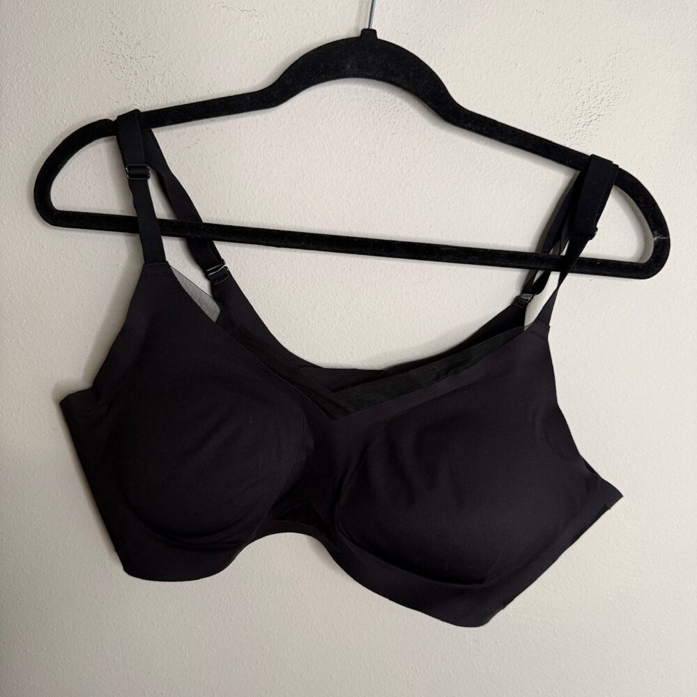 Honeylove Women's XL Black CrossOver Wireless Support Comfortable Mesh Bra - Picture 2 of 6